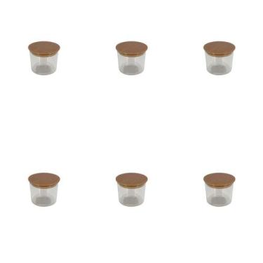 Imagem de Kit 6 Potes Para Alimentos Com Tampa Hermético Acrilico 400 ML Potes P