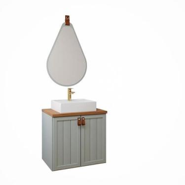 Imagem de Gabinete de Banheiro Alure 60 com espelho gota Pistache/Freijo - MGM