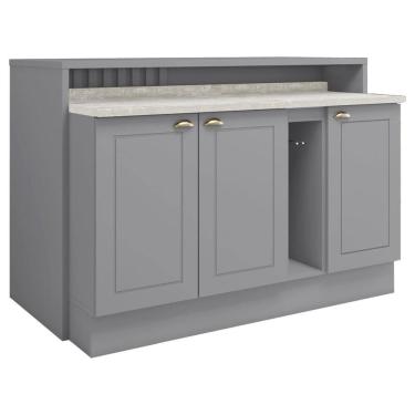 Imagem de Bancada E Balcao Gourmet 146 cm CE818 Americana Cinza Calcare Henn