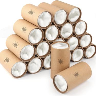 Imagem de Tubos de carrapato pacote com 20 tubos APENAS SEM produtos químicos - Compre Permetrina separadamente - Dispositivo de controle de carrapatos - Cobre 1,5 hectares - Biodegradável e ecologicamente