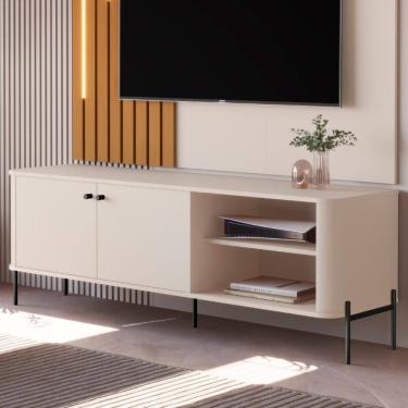 Imagem de Rack Para TV 58 Polegadas Olaf Off White Preto