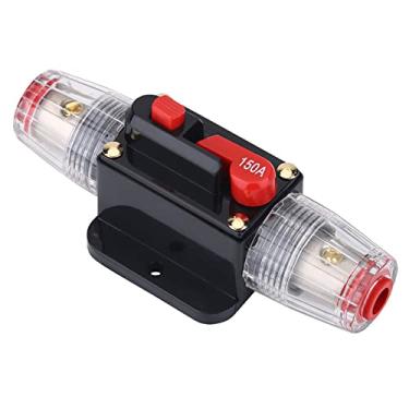 Imagem de Carro Modificado Áudio 150A Disjuntor Fusível Suporte Manual Reset Switch Alta Condutividade Hot-Resistant Alloy Material 12v-24v DC