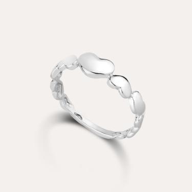 Imagem de Anel Corações Ródio Branco Aro 18