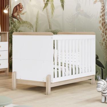 Imagem de Berço Multifuncional Mini Cama 2 em 1 Ternura em MDF e MDP Branco Jequitibá Hp para Bebê
