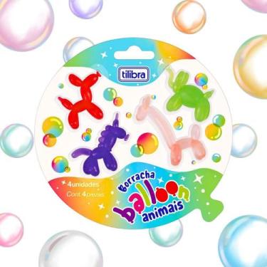 Imagem de Borracha em Formato Balão de Animais Super Divertida e Colorida- Tilib