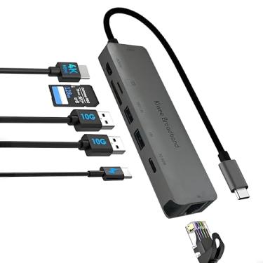 Imagem de Hub USB-C 7 em 1, a primeira Ethernet de 5 Gbps do mundo, carregamento PD de 100 W, HDMI 4K, 2 USB-A 3.2, SD/Micro SD, estação de ancoragem universal para laptop, MacBook, Windows, iPad Pro
