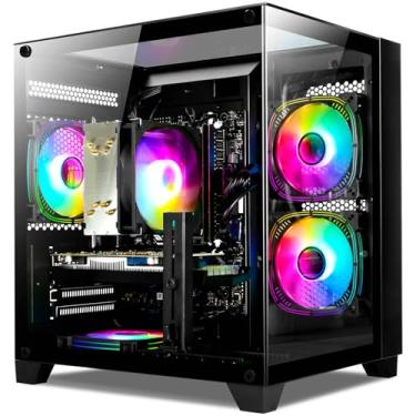 Imagem de Desktop para jogos Intel Core I7-14700KF 6 core 2,5 GHz PC computador, RTX 4070 12G, 32G DDR5 RAM, 1TB NVME SSD, PC Torre PC pré-construído para jogos para casa e escritório (ferroso)