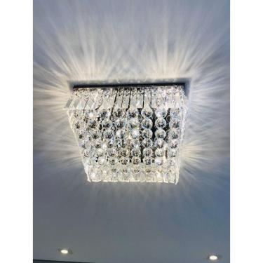 Imagem de Lustre Para Quarto, Sala, Cozinha, Hall Em Cristal Legitimo Base 42x42 30cm