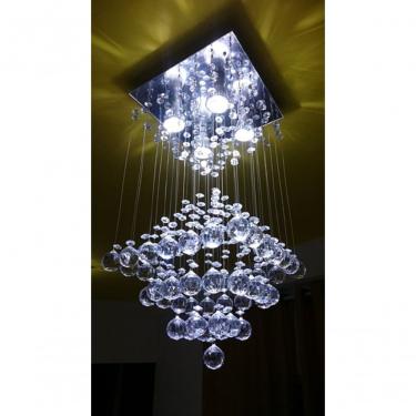 Imagem de Lustre Para Sala, Quarto, Cozinha, Cristal K9 Base 30x30 70cm