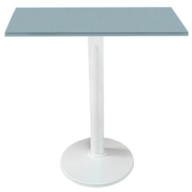 Imagem de Mesa Zeta Ferro Branco 75 Cm (alt) Disco Redondo Tampo Mdp Quadrado 80 Cm (larg) X 2,5 Cm (alt) Cinza