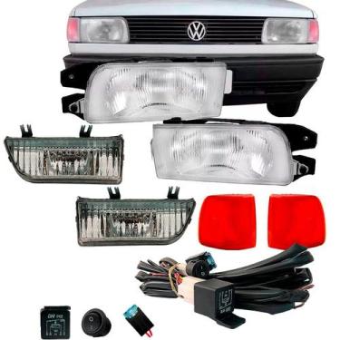 Imagem de Kit Farol com Pisca e Farol de Milha Âmbar com Chicote Gol 1990 a 1995
