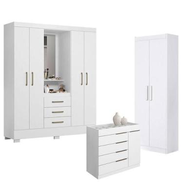 Imagem de Guarda Roupa Solteiro Paris 2045150 com Armário Multiuso 2 Portas 2000