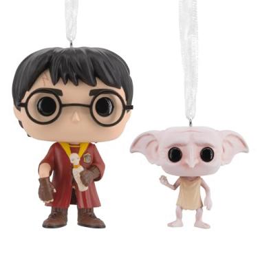 Imagem de Hallmark FUNKO Pop de Harry Potter e Dobby! Enfeites de Natal, conjunto de 2, presentes da cultura pop