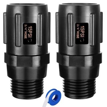 Imagem de 2 peças de regulador de pressão de mangueira de jardim 25 PSI, 3/10.2 cm FHT × 3/10.2 cm MHT, redutor de pressão, ótimo para sistema de irrigação por gotejamento distribuidor regulador de irrigação