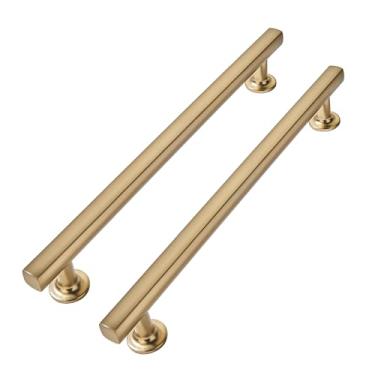Imagem de CABDM Pacote com 2 alças de liga de zinco champanhe brozne de 6 polegadas (152 mm), puxador de armário simples moderno, alça de guarda-roupa, penteadeira, puxador de ferragens para móveis