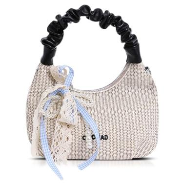 Imagem de QTKJ Bolsa de praia de palha para mulheres, sacola de grande capacidade, bolsa de mão para férias, viagens, uso diário (estilos 542