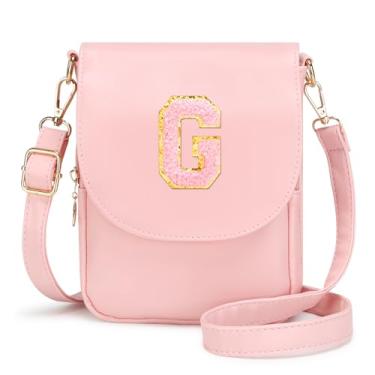Imagem de Cozystep Bolsa tiracolo inicial para meninas bolsa transversal de couro PU bolsa de mão personalizada para adolescentes adolescentes presentes na moda -G