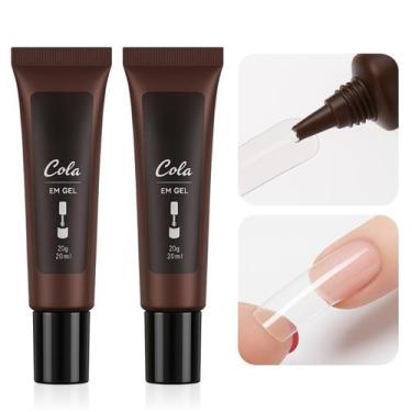 Imagem de Kit 2 Cola De Unha Postiça Sólida Em Gel Tips Alongamento 20g - Kit 2 
