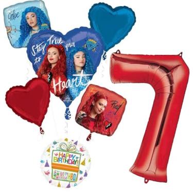 Imagem de Anagram Suprimentos Para Festa De 7º Aniversário The Descendants Rise Of Red, Decoração Buquê Balões - 7