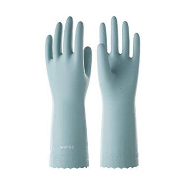 Imagem de (Large, Surf Spray 1pair) - LANON Wahoo Series Waterproof Dishwashing Gloves,Wahoo PVC Ultra-Thin Reusable Household Cleaning Gloves,Unlined,Non-Slip,DEHP Free,Intertek Listed,Large