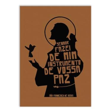 Imagem de Placa Decorativa Religioso Frase São Francisco De Assis Decoração Poster Quarto Sala
