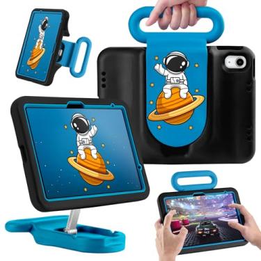 Imagem de Capa infantil para iPad de 10ª/11ª geração de 10,9 polegadas e iPad Air de 11 polegadas (2022/2025 M2/M3) - design bonito de astronauta com alça à prova de choque, proteção resistente e suporte