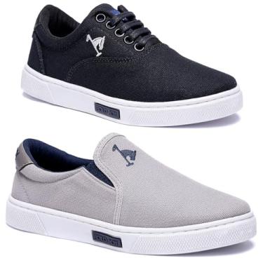 Imagem de Kit dois Tênis Sapatenis Masculino Infantil Casual Polo Joy (PTBC/CNZ, BR, Criança de 9 a 12 anos, Numérico, 32)