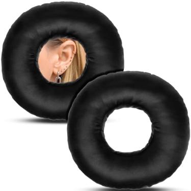 Imagem de DoubleFill 2 peças de almofadas de cetim com orifício de orelha, almofada de donut, para dor de ouvido, dormir, pescoço, alívio de dor de cabeça, fones de ouvido, protetor de viagem, salva-vidas