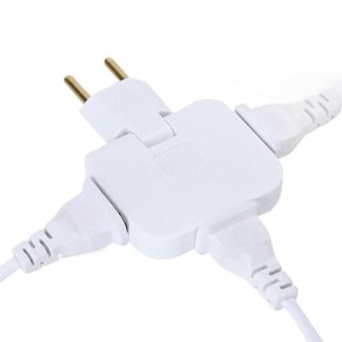 Imagem de Adaptador de Viagem Universal Doblável - 16A/3500W - Tomada Inteligente para Casa e Viagens (2Branco)