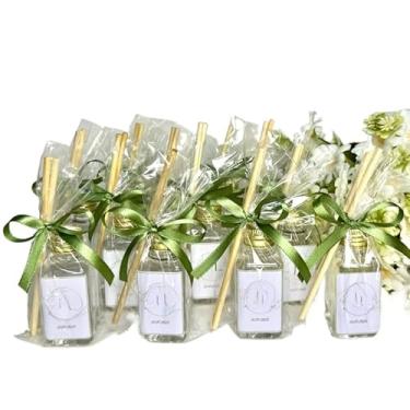 Imagem de 50 lembrancinha personalizada difusor para montar chá de bebê casamento noivado aniversário jardim chá revelação.7cm×15cm.aromatizador de ambiente；difusor banheiro(Algodão,50)