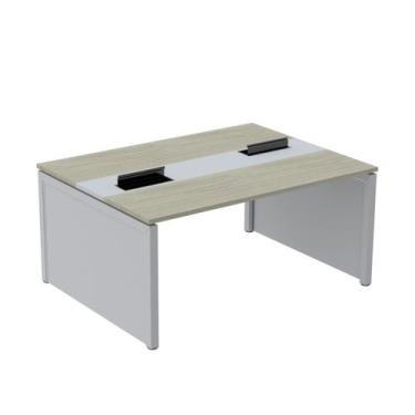 Imagem de Estação de Trabalho Mesa Plataforma Escritório Dupla para 2 Pessoas co