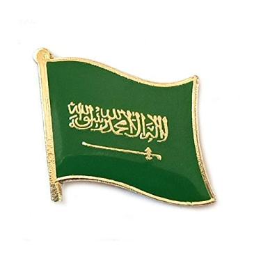 Imagem de OSdream Many Country District National Flag International Travel Small Pins Feito Esmalte Metal Lembrança para Chapéu Roupas Mochila (Arábia Saudita)