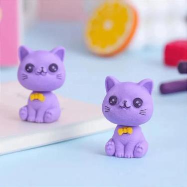 Imagem de Borracha Ponteira 3D Gatinho - Importados, Roxo