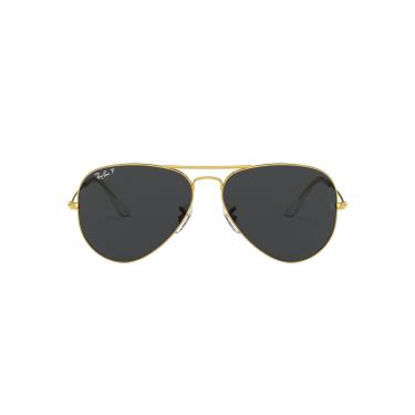 Imagem de Óculos de Sol Ray-Ban Polarizado Aviator Large Metal 0RB3025 919648 Tam 55 / Ouro - Lentes Preto