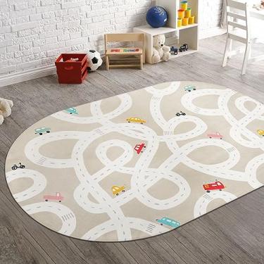Imagem de STARUIA Tapete infantil grande para sala de jogos, 1,2 m x 1,8 m, lavável para berçário, tapetes antiderrapantes para quarto de meninos, tapetes de sala de aula, tapete macio para brincar de bebê