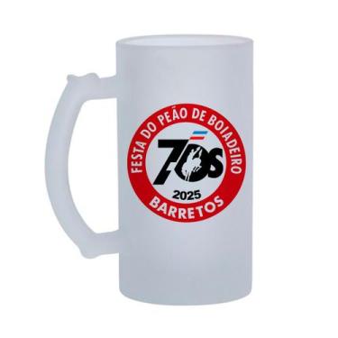 Imagem de Caneca Barretos 2025 70 Anos Chope em Vidro Jateado 475mL - VilelaGG