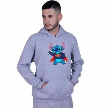 Imagem de Moletom Unissex Canguru Lilo Stitch Super Homen - Lafre, Cinza, GG