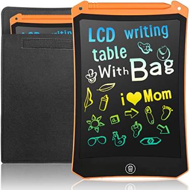 Imagem de LEYAOYAO Tablet de escrita LCD, tablet de desenho colorido com bolsa protetora, bloco de desenho infantil, quadro de rabiscos de 21 cm, brinquedos de aprendizagem para meninos e meninas, presente para