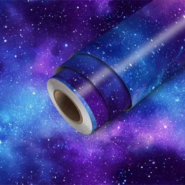 Imagem de HOMETITUTE Papel de parede Galaxy Papel de parede de contato espacial 300 x 45 cm Revestimento de parede decorativo de vinil autoadesivo para quarto, sala de estar, quarto de crianças, decoração