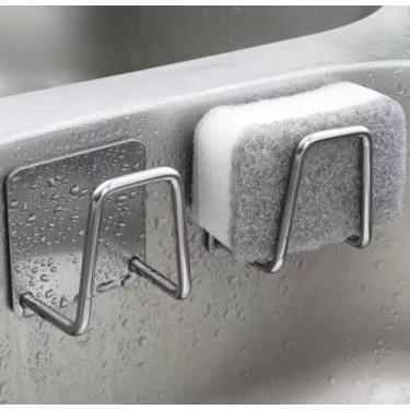 Imagem de Kit 2 Ganchos suporte de Parede em Aço Inoxidável, Suporte para Vassoura e Utensílios