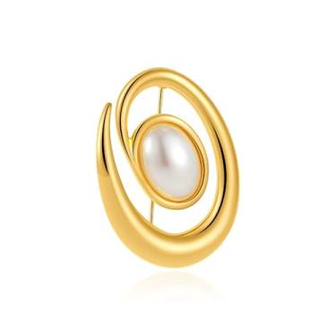 Imagem de Broche geométrico, broche redondo, tachas de terno, brincos de camisa para mulheres para homens, joias delicadas de Natal, casamento, aniversário, férias, joias, acessórios de roupas unissex