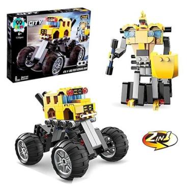 Imagem de Carrinho Lego Blocos de Montar Transformers Monster Amarelo Brinquedo 