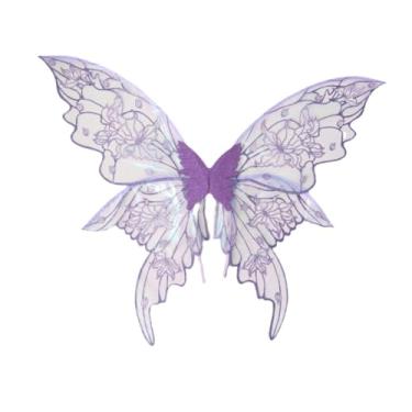 Imagem de YIJU Asa de fada para adultos, dramatização, cosplay, brilhante para carnaval, adereços fotográficos, feriado, Roxo