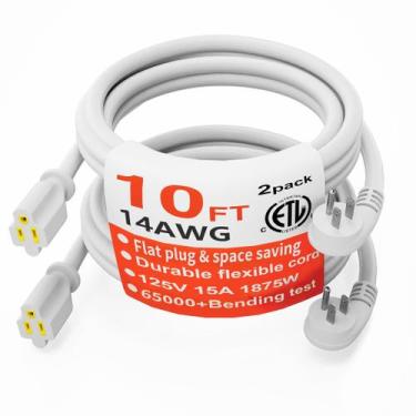 Imagem de Cabo de extensão HUANCHAIN 14 Gauge 3 m (pacote com 2) 15A 1875W 125V