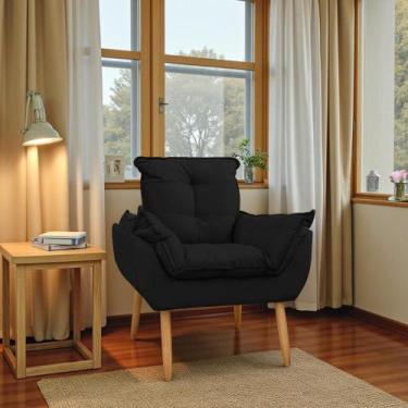 Imagem de Poltrona Para Sala Decorativa Opala Pés Palito Suede - Porto Decor, Pr