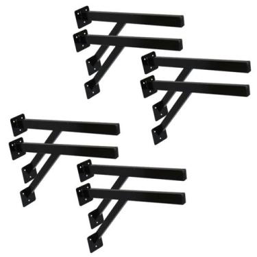 Imagem de Kit 8 Suportes Parafusar Bancada Pia Pedra Mármore 40x20cm - Ouro Mina