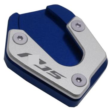 Imagem de BYYINGSUS Acessórios de modificação de motocicleta Suporte lateral ampliador almofada de suporte CNC alumínio compatível com YZF R15 V3 YZFR15 2017-2020 (azul)
