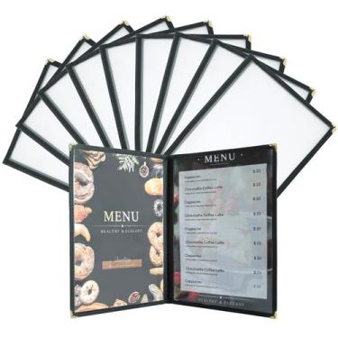 Imagem de Capas de menu AMGSH 21,6 x 27,9 cm, pacote com 10, 2 páginas, 4, visua