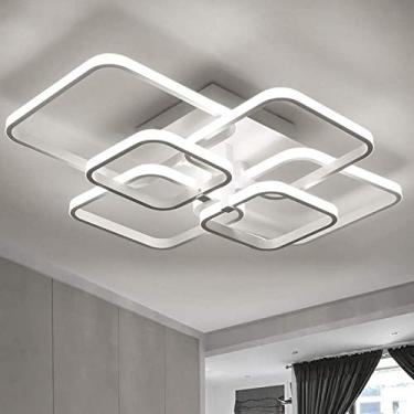 Imagem de Luminária de teto LED moderna, luminária de lustre LED, luminária suspensa embutida com luz branca fria para sala de estar, quarto, sala de jantar