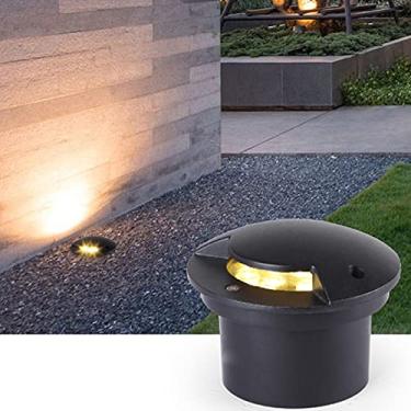 Imagem de Luminária LED subterrânea de baixa tensão embutida no solo, à prova d'água, IP65, DC12/24V, iluminação paisagística para entrada de veículos, terraço, degrau, jardim (cor: amarelo, tamanho d